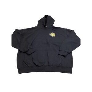 Bowery Supply Co Mens XL Black Celestial Sun Moon Graphic Hoodie Pullover